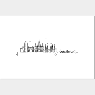 Barcelona City Signature Posters and Art